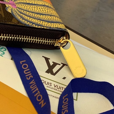 Unisex Kanvas LV Sarah Monogram Cüzdan Damier İşbirliği Deri