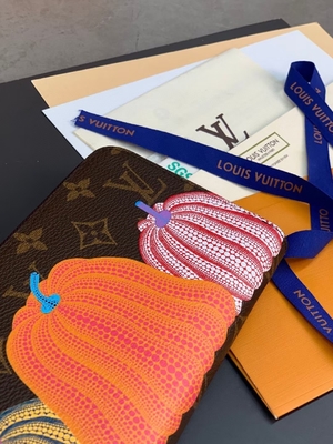 Unisex Kanvas LV Sarah Monogram Cüzdan Damier İşbirliği Deri