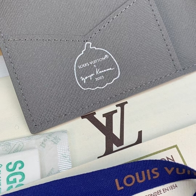 Louis Vuitton LV X YK Mini Tasarımcı Cüzdanlar Cep Düzenleyici Siyah Kabak Baskı