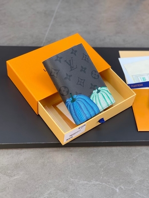 Louis Vuitton LV X YK Mini Tasarımcı Cüzdanlar Cep Düzenleyici Siyah Kabak Baskı
