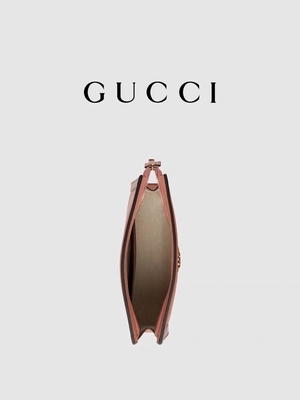 Mini Pembe Kanvas Deri Ophidia Gucci Fermuarlı Debriyaj Çantası