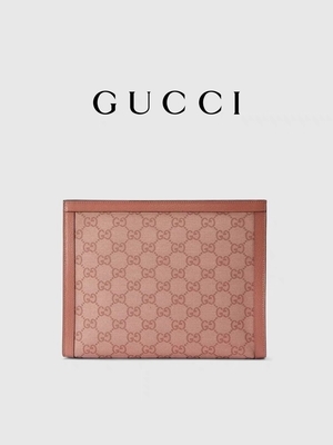Mini Pembe Kanvas Deri Ophidia Gucci Fermuarlı Debriyaj Çantası