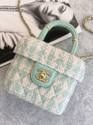 Kızlar Monogram Mini Tasarımcı Çantalar Chanel Mini Kutu Çanta Yeşil Pembe