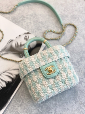 Kızlar Monogram Mini Tasarımcı Çantalar Chanel Mini Kutu Çanta Yeşil Pembe