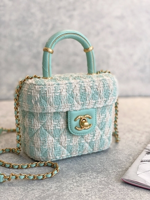 Kızlar Monogram Mini Tasarımcı Çantalar Chanel Mini Kutu Çanta Yeşil Pembe