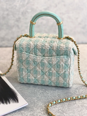 Kızlar Monogram Mini Tasarımcı Çantalar Chanel Mini Kutu Çanta Yeşil Pembe