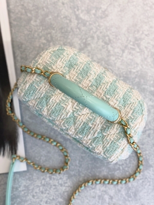 Kızlar Monogram Mini Tasarımcı Çantalar Chanel Mini Kutu Çanta Yeşil Pembe