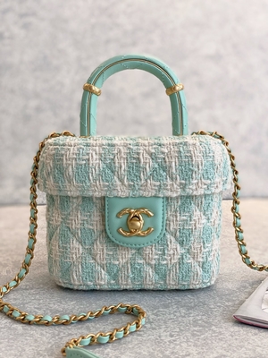 Kızlar Monogram Mini Tasarımcı Çantalar Chanel Mini Kutu Çanta Yeşil Pembe