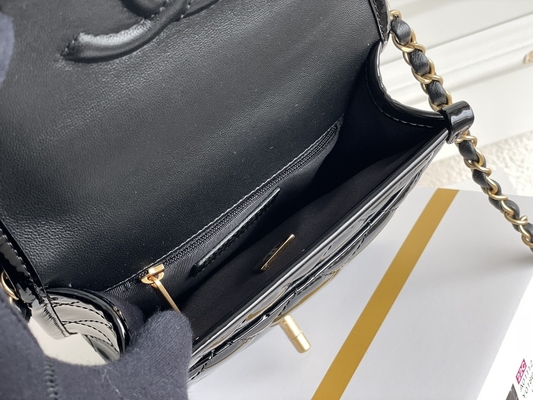 Chanel 22 Mini Tasarımcı Çantalar Damla Kapaklı Siyah Büyü Altın Zincir