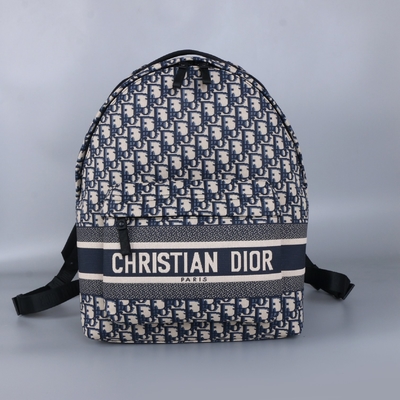 Tasarımcı Küçük Diortravel Sırt Çantası Mavi Dior Oblique Jacquard