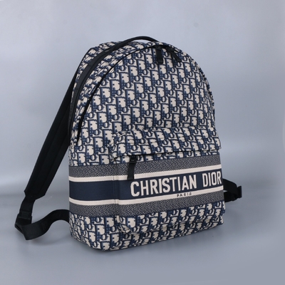 Tasarımcı Küçük Diortravel Sırt Çantası Mavi Dior Oblique Jacquard