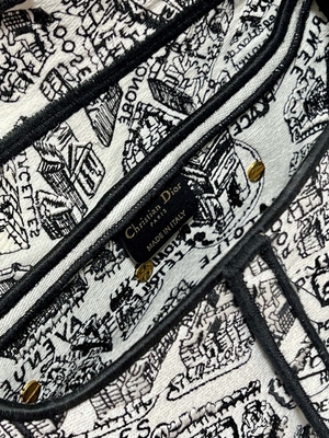Kadın Nakış Dior Saddle Sling Çanta Patchwork 25cm 3 İç Cepli