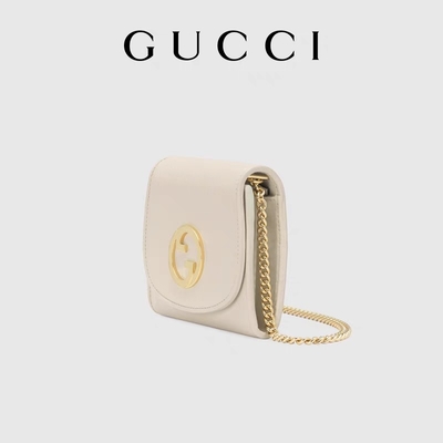 Beyaz Deri Özel Markalı Çanta Medium Blondie Gucci El Çantası