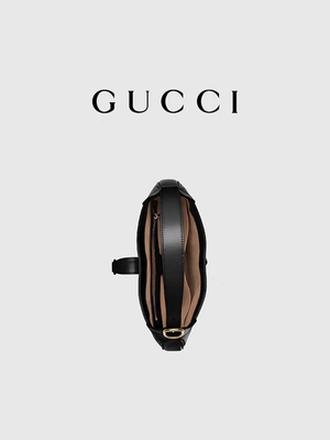 Siyah Deri 1961 Jackie Çanta Gucci Tarafından Onurlandırılan Klasik Altın Aksesuarlar