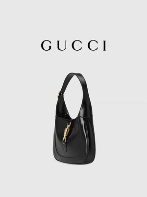 Siyah Deri 1961 Jackie Çanta Gucci Tarafından Onurlandırılan Klasik Altın Aksesuarlar