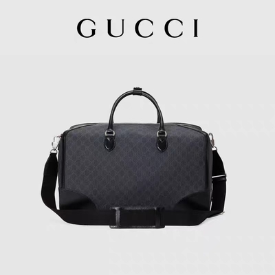 Siyah Seyahat GG Supreme Tote Çanta Gucci Erkek Messenger Kanvas Birbirine Çift G