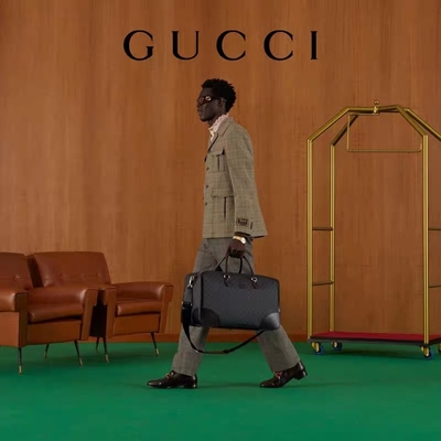 Siyah Seyahat GG Supreme Tote Çanta Gucci Erkek Messenger Kanvas Birbirine Çift G
