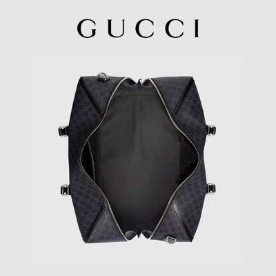 Siyah Seyahat GG Supreme Tote Çanta Gucci Erkek Messenger Kanvas Birbirine Çift G