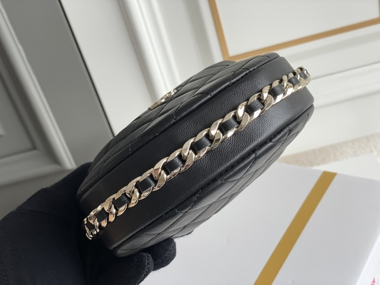 Ap3095 Siyah Mini Kumaş Chanel Flap Çanta Bozuk Para Cüzdanı 20 İnç