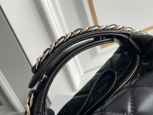 Ap3095 Siyah Mini Kumaş Chanel Flap Çanta Bozuk Para Cüzdanı 20 İnç