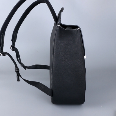 Erkek Essentials Christian Dior Gallop Sırt Çantası Siyah Damarlı Deri Buzağı