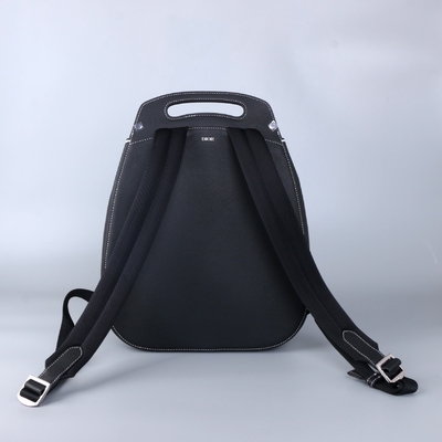 Erkek Essentials Christian Dior Gallop Sırt Çantası Siyah Damarlı Deri Buzağı