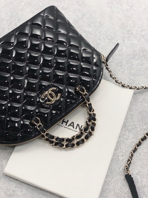 Retro Bayan Tarzı Küçük Chanel Patent Dana Derisi Alışveriş Çantası