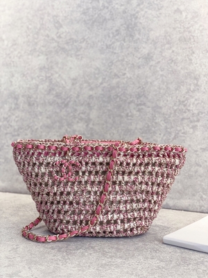 Kişiye Özel Markalı Messenger Çanta 22P Chanel Hasır Rafya Çanta PU