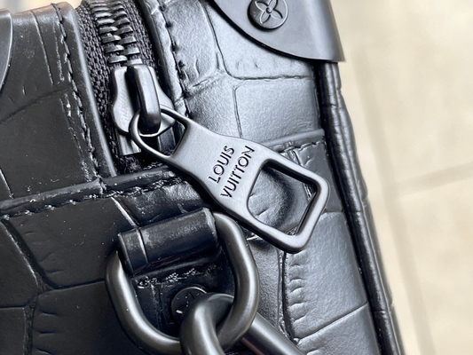 Crocodilien Mat Siyah Louis Vuitton LV Soft Trunk Mini Küçük Rugan