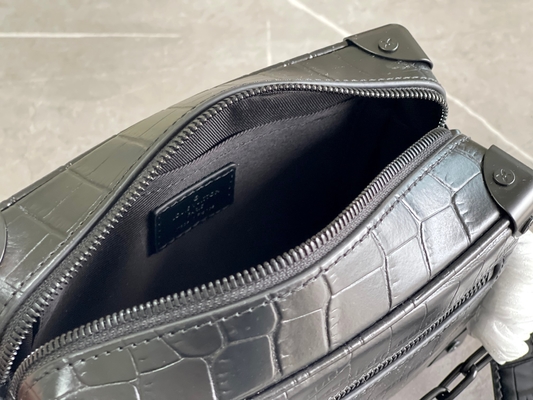 Crocodilien Mat Siyah Louis Vuitton LV Soft Trunk Mini Küçük Rugan