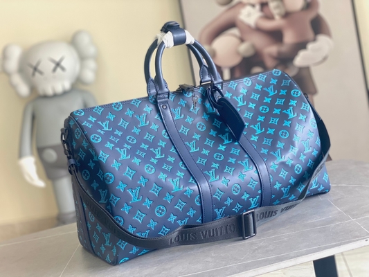 Büyük Marka Erkek Çanta Keepall BANDOULIÈRE 50 Mavi Boston Çanta
