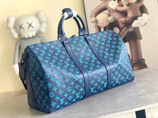 Büyük Marka Erkek Çanta Keepall BANDOULIÈRE 50 Mavi Boston Çanta