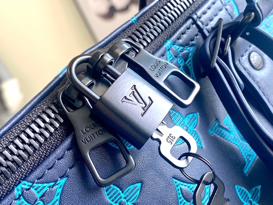 Büyük Marka Erkek Çanta Keepall BANDOULIÈRE 50 Mavi Boston Çanta