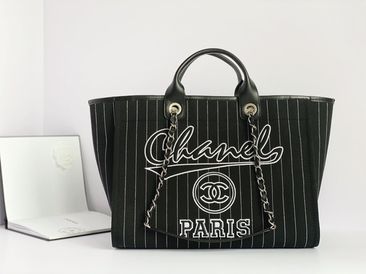 Büyük Özel Markalı Çantalar Pamuk Dana Derisi Chanel 2.55 El Çantası Metalsiyah Ve Beyaz