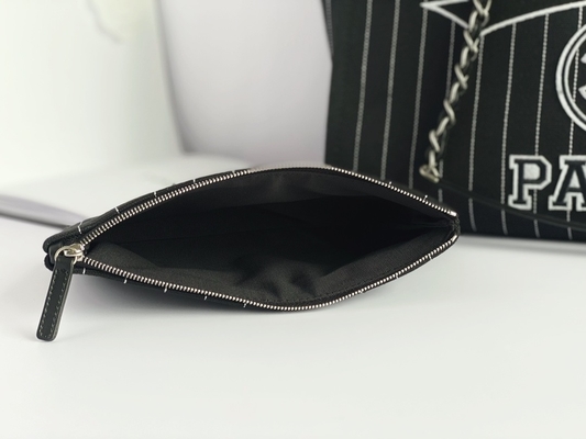 Büyük Özel Markalı Çantalar Pamuk Dana Derisi Chanel 2.55 El Çantası Metalsiyah Ve Beyaz