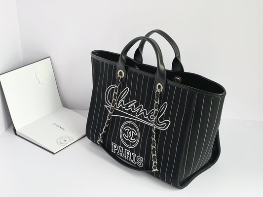 Büyük Özel Markalı Çantalar Pamuk Dana Derisi Chanel 2.55 El Çantası Metalsiyah Ve Beyaz