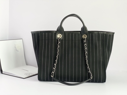 Büyük Özel Markalı Çantalar Pamuk Dana Derisi Chanel 2.55 El Çantası Metalsiyah Ve Beyaz