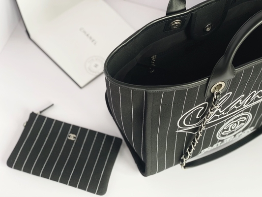 Büyük Özel Markalı Çantalar Pamuk Dana Derisi Chanel 2.55 El Çantası Metalsiyah Ve Beyaz