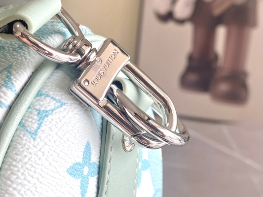 İş LV Tasarımcısı Monogram Çanta Keepall BandoulièRe 50 Mavi Seyahat Çantası