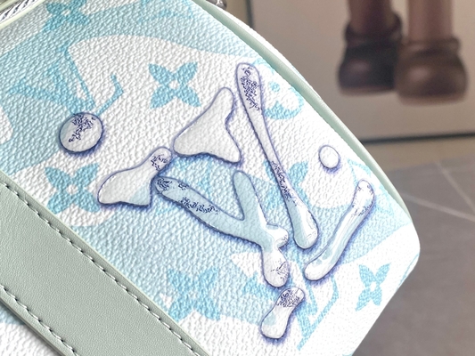 İş LV Tasarımcısı Monogram Çanta Keepall BandoulièRe 50 Mavi Seyahat Çantası