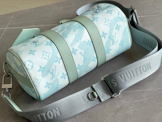 İş LV Tasarımcısı Monogram Çanta Keepall BandoulièRe 50 Mavi Seyahat Çantası