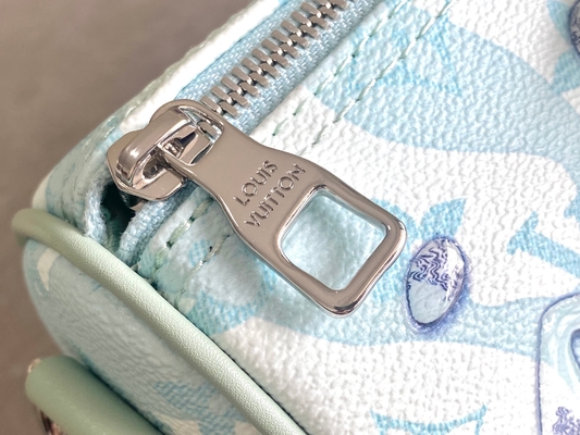 İş LV Tasarımcısı Monogram Çanta Keepall BandoulièRe 50 Mavi Seyahat Çantası