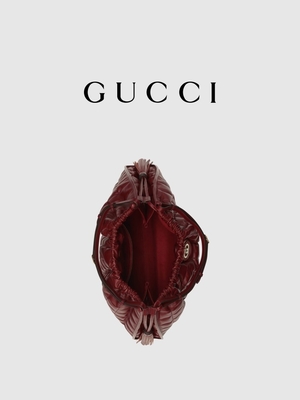 6 Inch Crimson Deri Döşeme Preloved Markalı Çanta Diana Gucci El Çantası